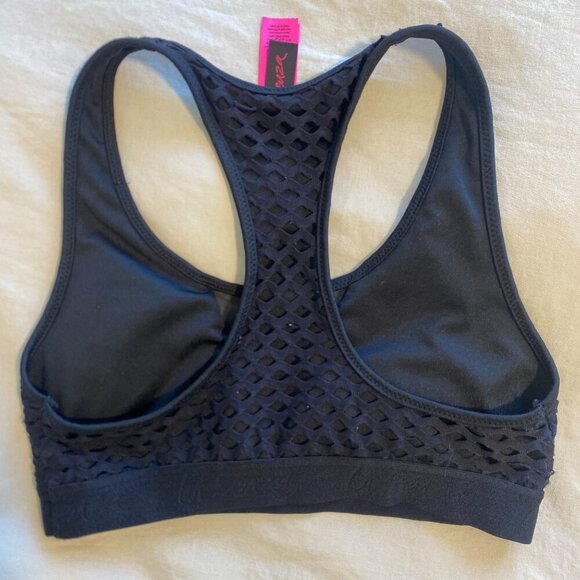 La Senza Black Mesh Bralette Racerback Sports Bra Women's Size Small - Picture 3 of 3